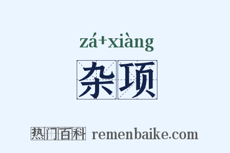 杂项是什么意思的图片